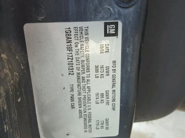 1G8AN18F17Z101312 - 2007 SATURN ION LEVEL BLACK photo 10