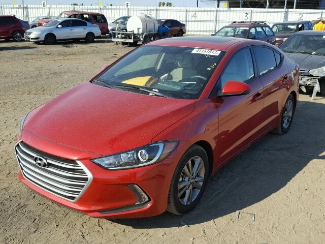 5NPD84LF4HH142819 - 2017 HYUNDAI ELANTRA SE RED photo 2