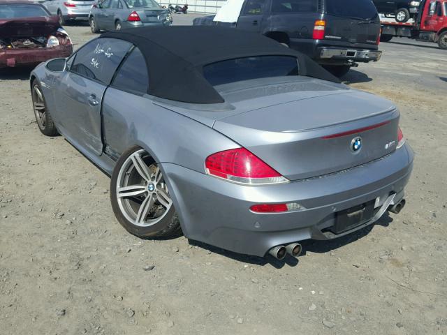 WBSEK93567CS32972 - 2007 BMW M6 GRAY photo 3