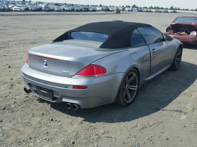 WBSEK93567CS32972 - 2007 BMW M6 GRAY photo 4