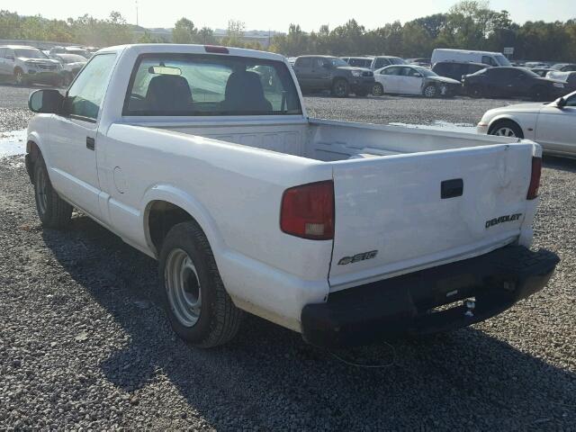 1GCCS14H338162059 - 2003 CHEVROLET S TRUCK WHITE photo 3