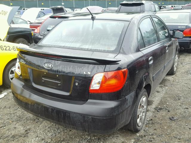 KNADE123076270270 - 2007 KIA RIO BASE BLACK photo 4