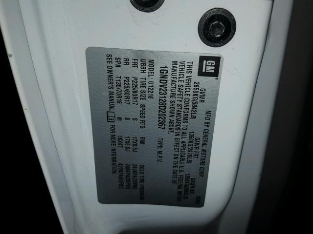 1GNDV23128D202367 - 2008 CHEVROLET UPLANDER L 白色 照片 10