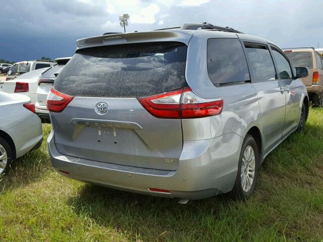 5TDYK3DC6FS600241 - 2015 TOYOTA SIENNA GRAY photo 4