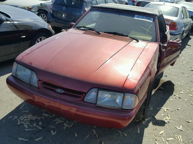 1FACP44E1MF130450 - 1991 FORD MUSTANG LX RED photo 2