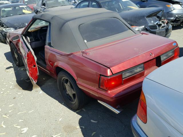 1FACP44E1MF130450 - 1991 FORD MUSTANG LX RED photo 3