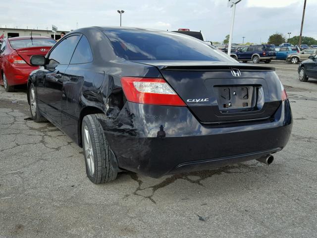 2HGFG12837H560049 - 2007 HONDA CIVIC EX BLACK photo 3