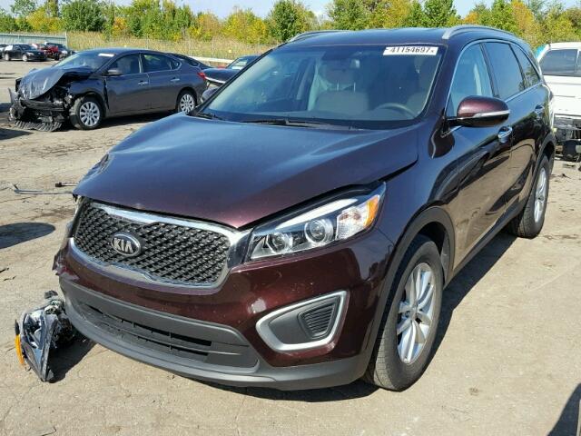 5XYPG4A38GG049378 - 2016 KIA SORENTO LX BURGUNDY photo 2