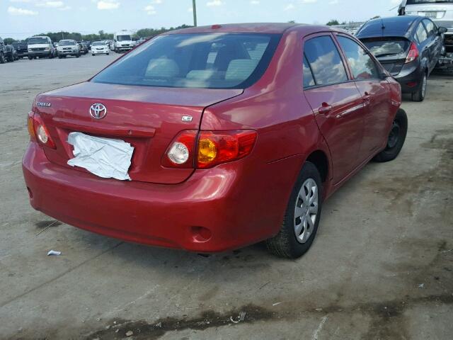 1NXBU4EE3AZ207304 - 2010 TOYOTA COROLLA BA RED photo 4