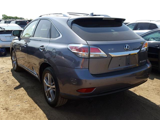 2T2BC1BA1FC001311 - 2015 LEXUS RX 450H GRAY photo 3