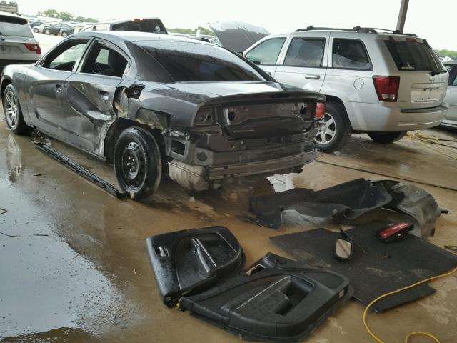 2C3CDXBG4DH640190 - 2013 DODGE CHARGER SE GRAY photo 3