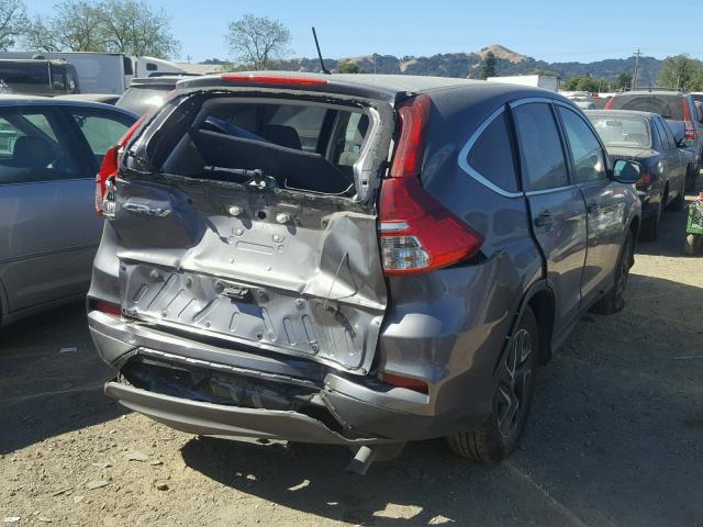 2HKRM3H43GH554389 - 2016 HONDA CR-V SE GRAY photo 4