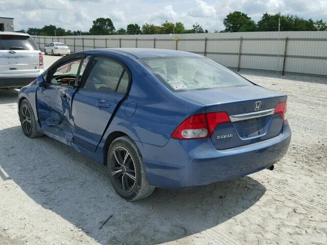 19XFA1F59AE073599 - 2010 HONDA CIVIC LX BLUE photo 3