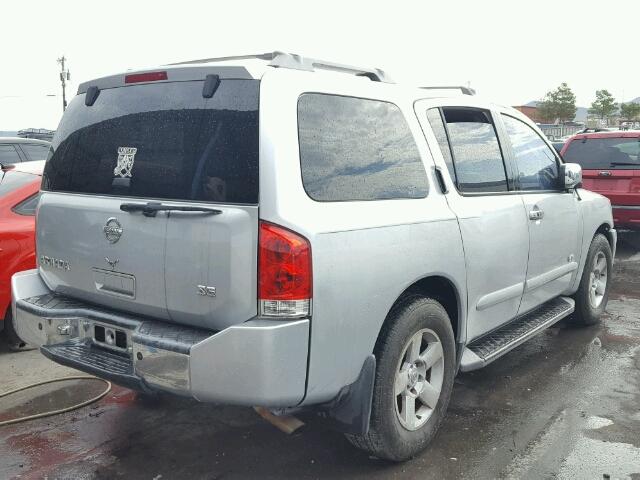 5N1AA08A15N738085 - 2005 NISSAN ARMADA SE SILVER photo 4