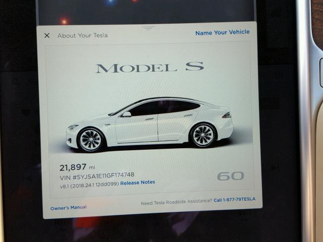 5YJSA1E11GF174748 - 2016 TESLA MODEL S WHITE photo 8