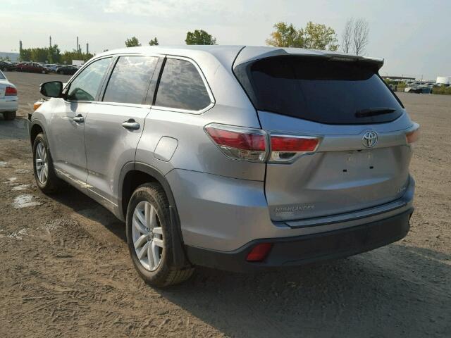 5TDBKRFH3GS338438 - 2016 TOYOTA HIGHLANDER GRAY photo 3