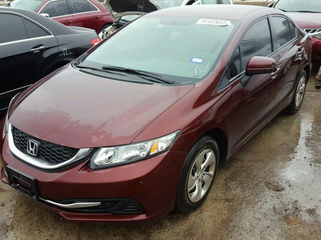 19XFB2F59FE101038 - 2015 HONDA CIVIC MAROON photo 2