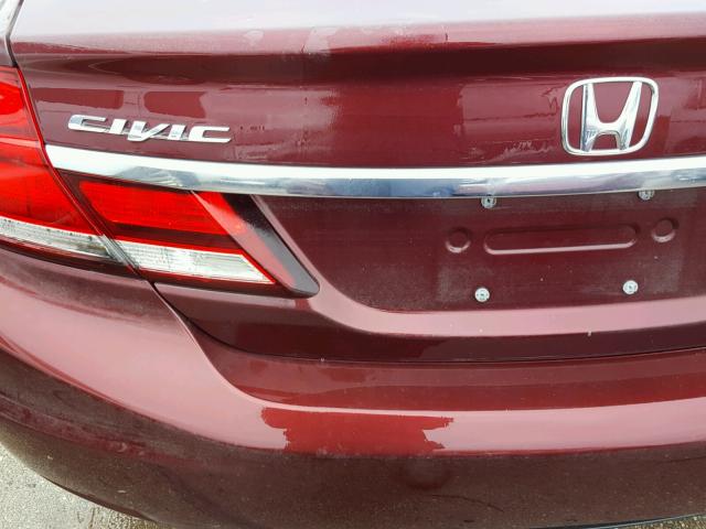 19XFB2F59FE101038 - 2015 HONDA CIVIC MAROON photo 8