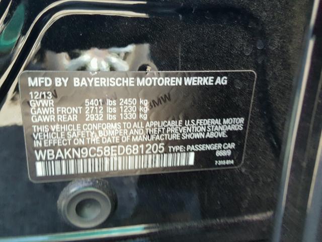 WBAKN9C58ED681205 - 2014 BMW 550 I BLACK photo 10