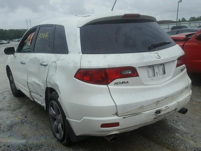 5J8TB18297A013631 - 2007 ACURA RDX WHITE photo 3