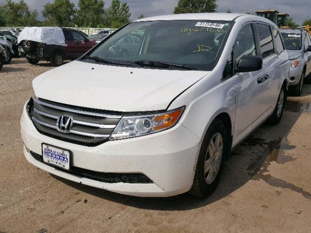 5FNRL5H20BB054873 - 2011 HONDA ODYSSEY LX WHITE photo 2