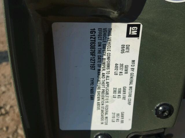 1G1ZT63876F127197 - 2006 CHEVROLET MALIBU MAX 绿色 照片 10