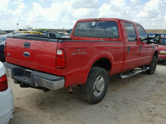 1FTSW21588EE46893 - 2008 FORD F250 SUPER RED photo 4