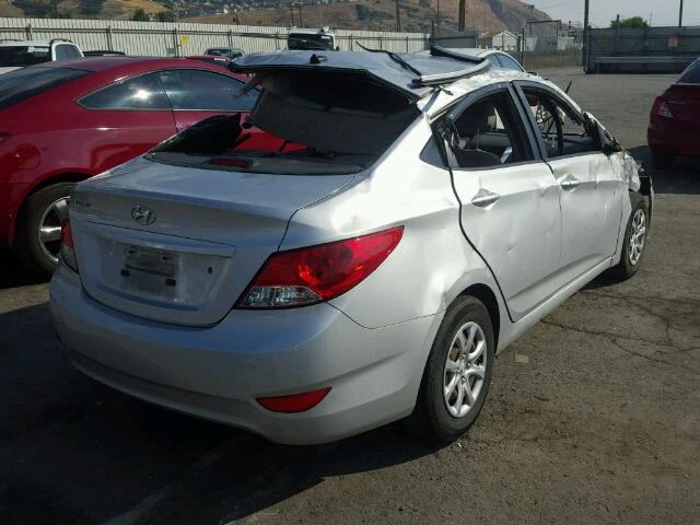 KMHCT4AE2DU292007 - 2013 HYUNDAI ACCENT GLS SILVER photo 4