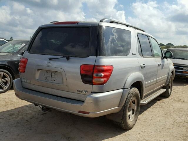 5TDZT34A73S155262 - 2003 TOYOTA SEQUOIA SILVER photo 4