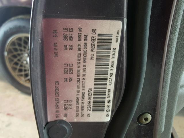2C3HD46F4RH339738 - 1994 CHRYSLER NEW YORKER 紫色 照片 10