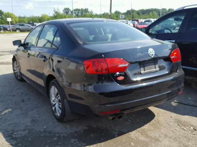 3VW2K7AJ3CM355133 - 2012 VOLKSWAGEN JETTA BASE Սև լուսանկար 3