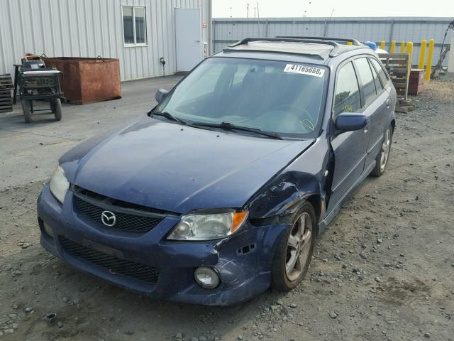 JM1BJ245321635556 - 2002 MAZDA PROTEGE PR BLUE photo 2