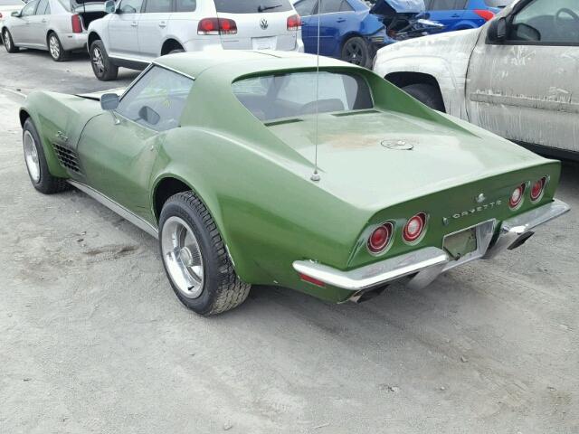 0001Z37K2S519257 - 1972 CHEVROLET CORVETTE GREEN photo 3