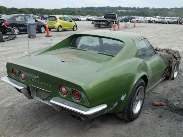 0001Z37K2S519257 - 1972 CHEVROLET CORVETTE GREEN photo 4