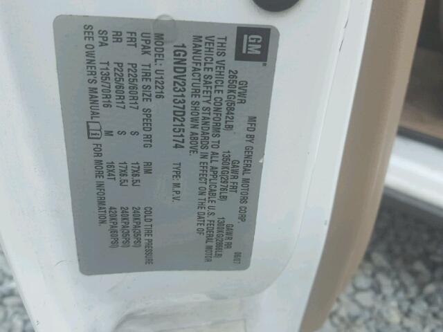 1GNDV23137D215174 - 2007 CHEVROLET UPLANDER L 白色 照片 10