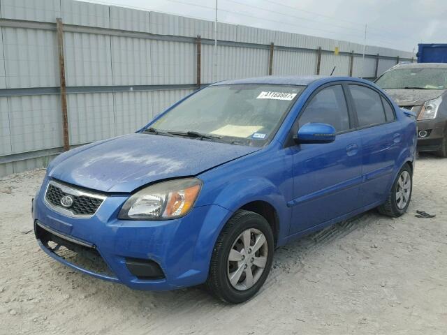 KNADH4A37A6659943 - 2010 KIA RIO LX BLUE photo 2