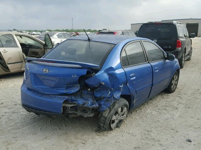 KNADH4A37A6659943 - 2010 KIA RIO LX BLUE photo 4