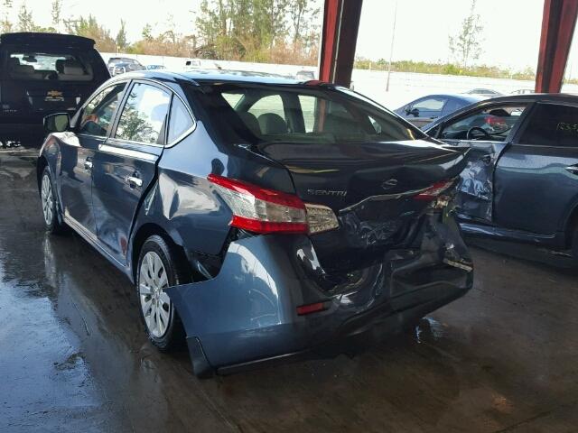 3N1AB7APXEY208177 - 2014 NISSAN SENTRA BLUE photo 3