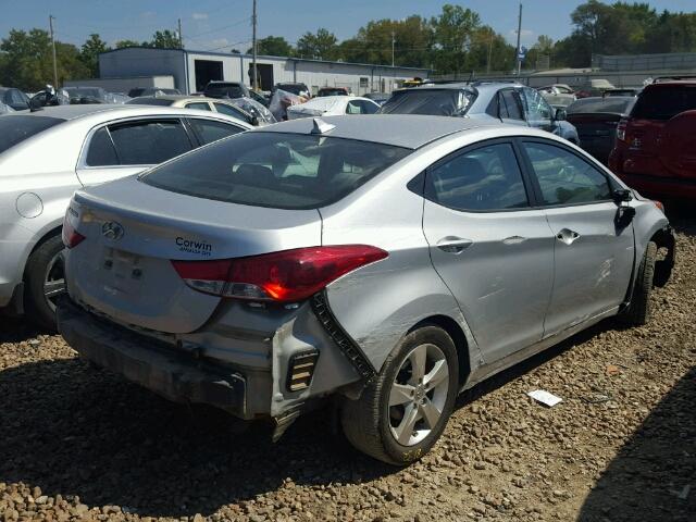 KMHDH4AE7DU717792 - 2013 HYUNDAI ELANTRA SILVER photo 4