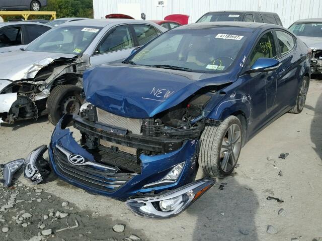 KMHDH4AH9EU168866 - 2014 HYUNDAI ELANTRA SE BLUE photo 2