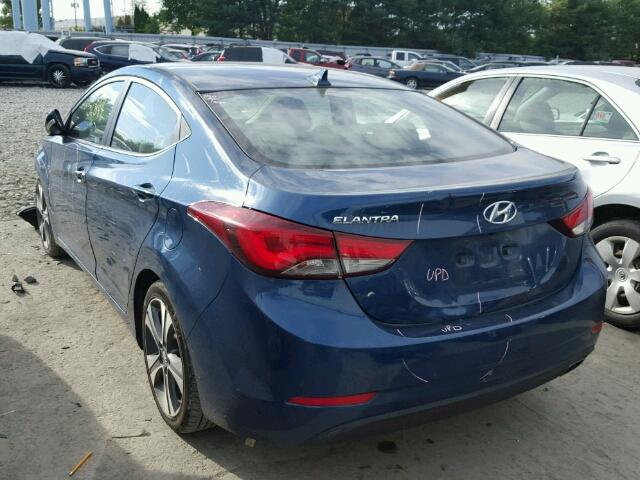 KMHDH4AH9EU168866 - 2014 HYUNDAI ELANTRA SE BLUE photo 3