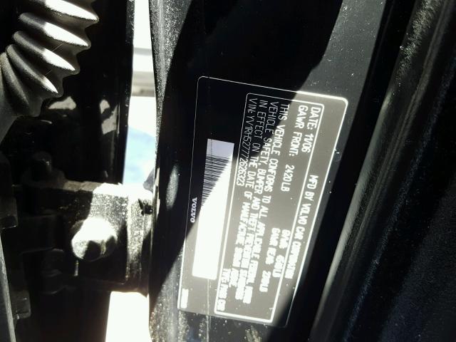 YV1RH527772626323 - 2007 VOLVO S60 R შავი ფოტო 10