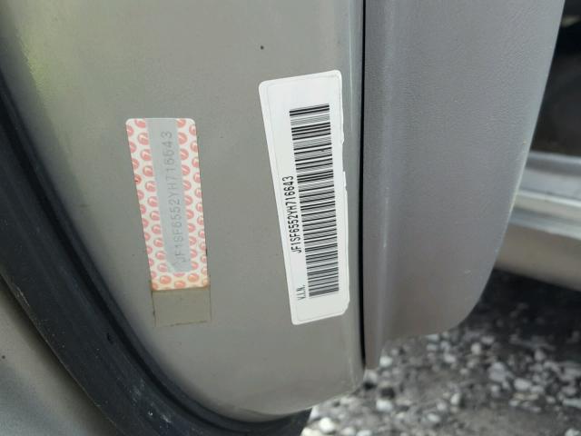 JF1SF6552YH716643 - 2000 SUBARU FORESTER S SILVER photo 10