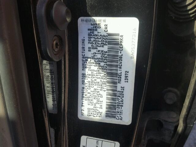 4T1BE32KX3U163676 - 2003 TOYOTA CAMRY LE BLACK photo 10