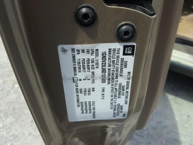 1GNDV23L96D131005 - 2006 CHEVROLET UPLANDER L 金色 照片 10