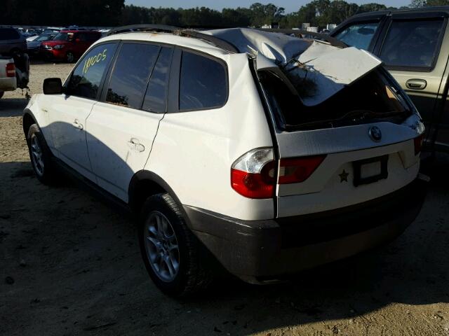 WBXPA73425WC45640 - 2005 BMW X3 2.5I WHITE photo 3