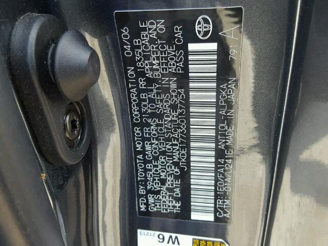 JTKDE177360137754 - 2006 TOYOTA SCION TC 石墨色 照片 10