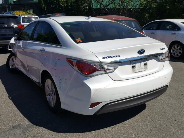 KMHEC4A44FA135678 - 2015 HYUNDAI SONATA HYB WHITE photo 3