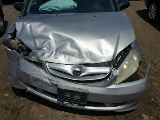 1HGES16415L014951 - 2005 HONDA CIVIC DX SILVER photo 7