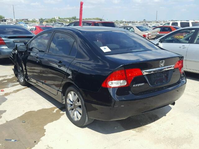 1HGFA16839L006981 - 2009 HONDA CIVIC BLACK photo 3